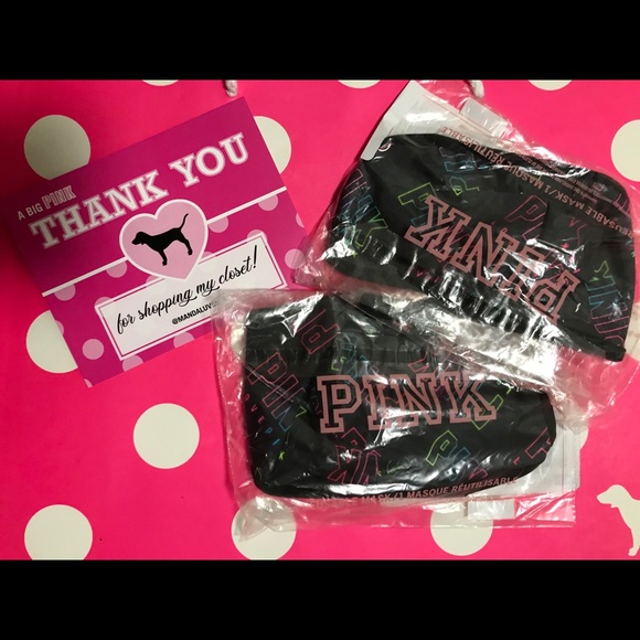 💕VS PINK RAINBOW LOGO REUSABLE MASK - Picture 4 of 14
